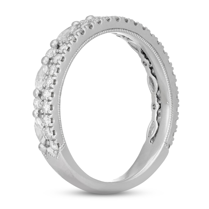 Neil Lane Diamond Anniversary Band 3/4 ct tw Round & Marquise-cut White Gold Plated