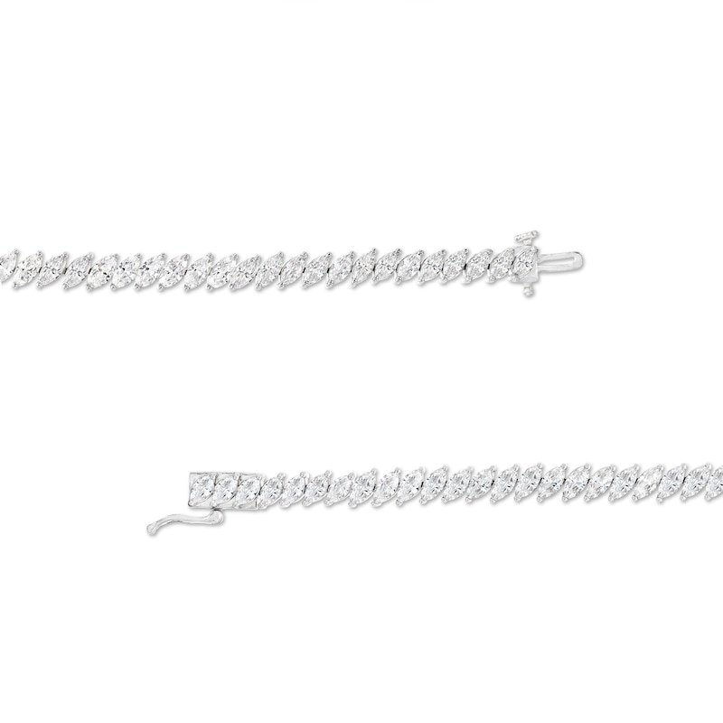 Diamond Line Bracelet 7 ct tw Marquise-cut White Gold Plated 7.25"