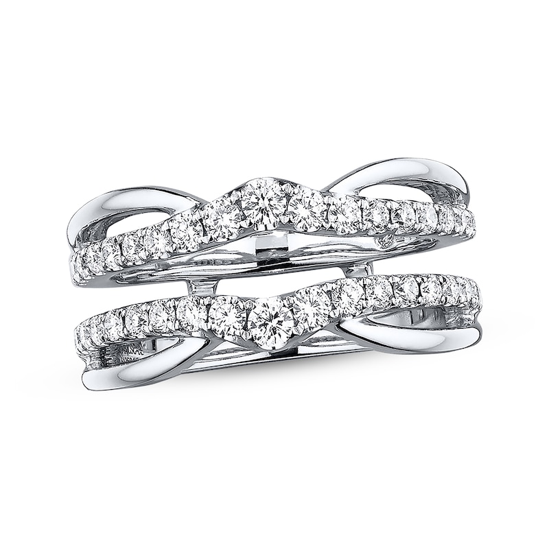 THE LEO Diamond Enhancer Ring 3/4 ct tw Round-cut White Gold Plated