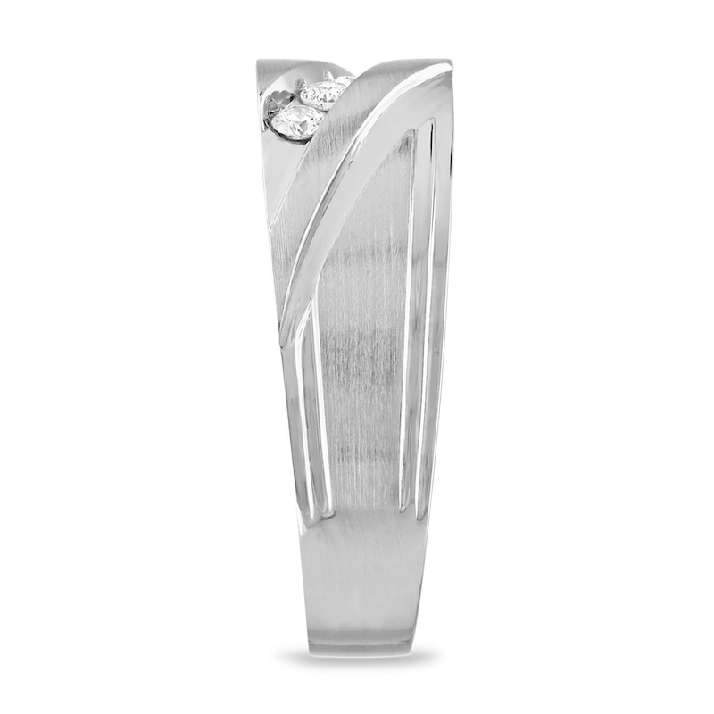 Men's Diamond Wedding Band 1/4 ct tw Round-cut White Gold Plated