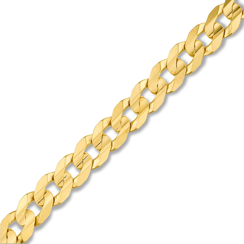 Solid Cuban Curb Chain Bracelet Yellow Gold Plated 9"