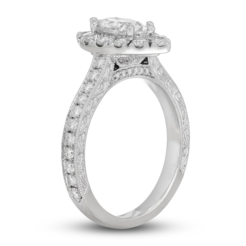 Neil Lane Diamond Engagement Ring 1-7/8 ct tw Marquise & Round White Gold Plated