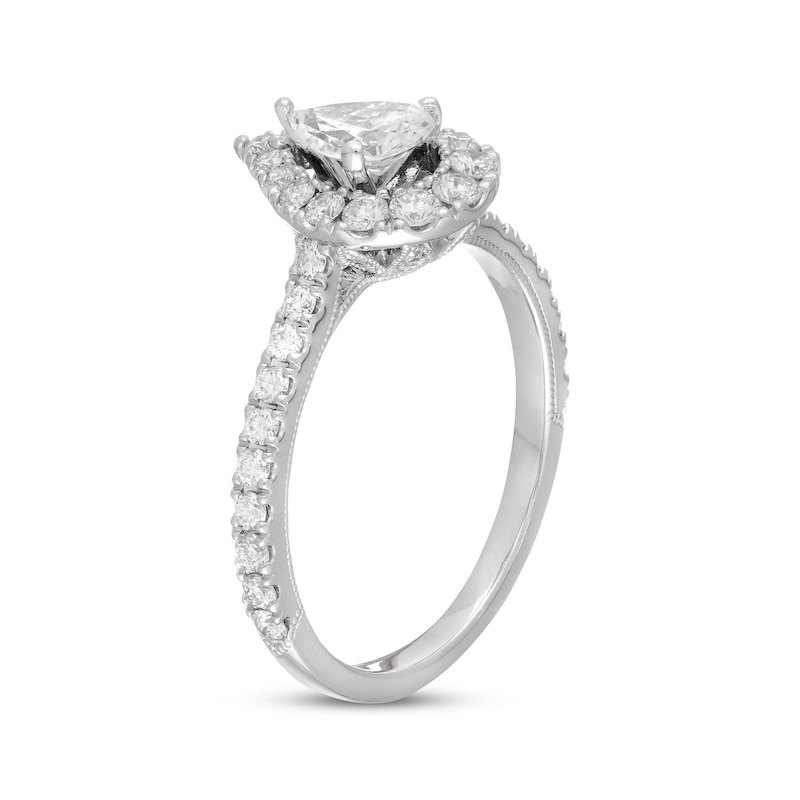 Neil Lane Diamond Engagement Ring 1 ct tw Pear & Round-cut White Gold Plated