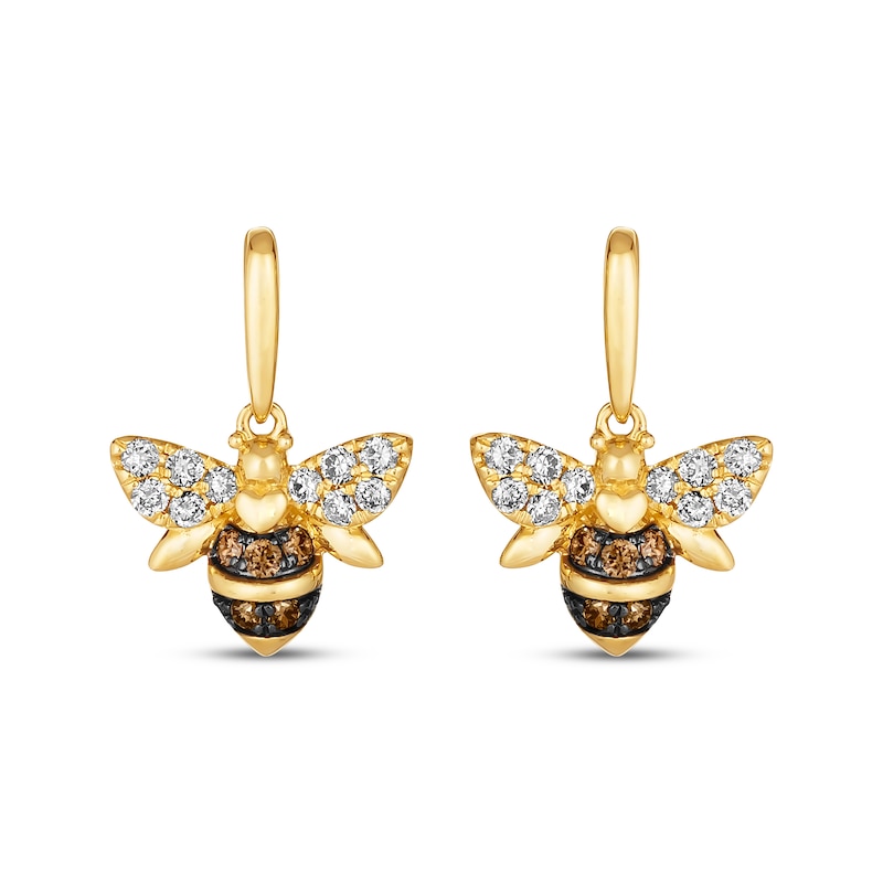 Le Vian Diamond Bee Drop Earrings 3/8 ct tw Honey Gold Plated