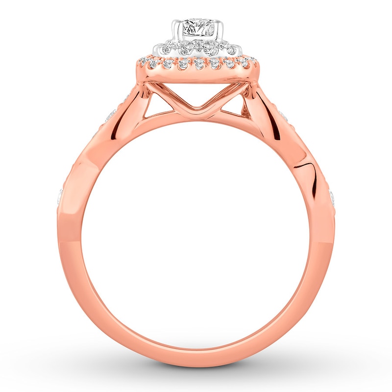 Diamond Engagement Ring 1/2 ct tw Round-cut Two-Tone Gold Plated