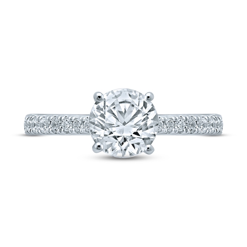 Monique Lhuillier Bliss Diamond Engagement Ring 1 7/8 ct tw Round-cut White Gold Plated