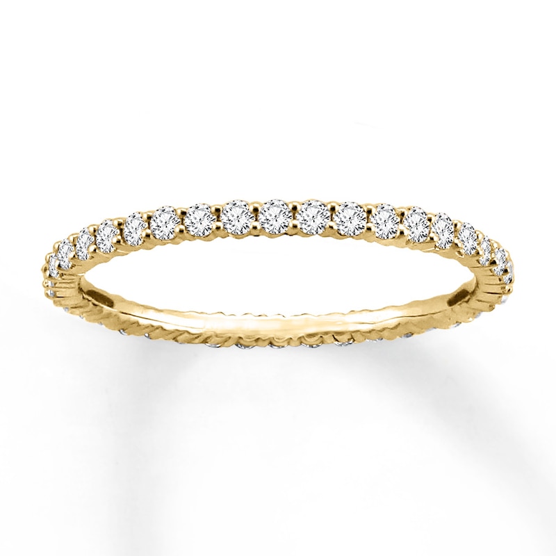 Diamond Eternity Ring 1/2 ct tw Round-cut Yellow Gold Plated