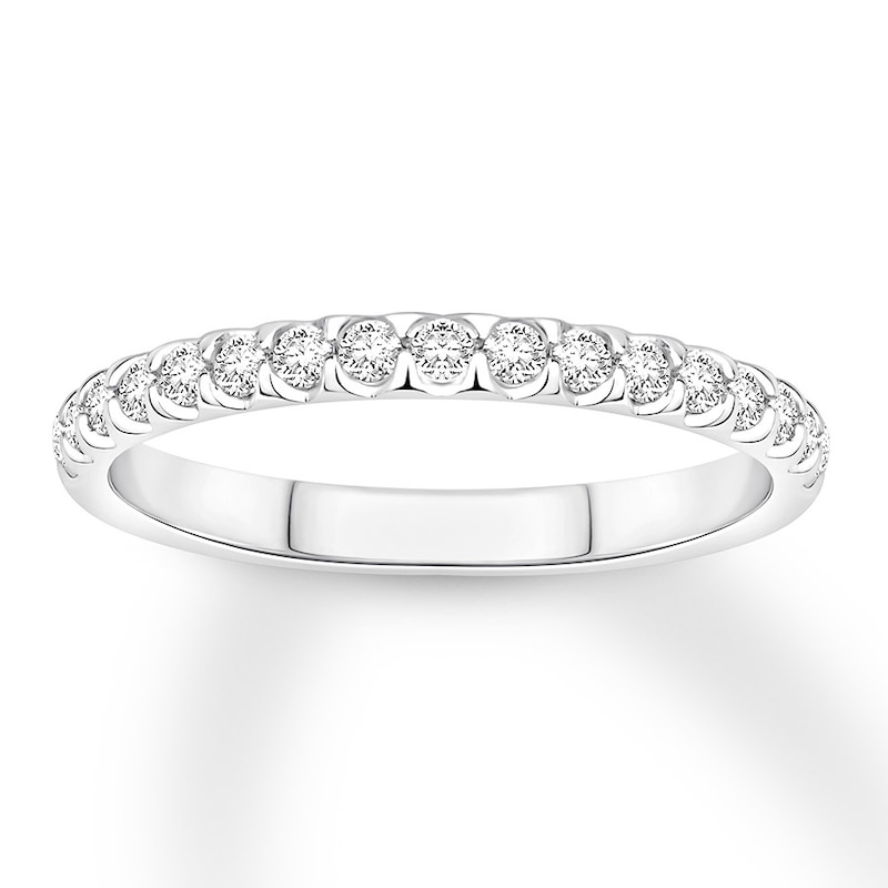 Diamond Wedding Band 1/2 ct tw Round-cut White Gold Plated