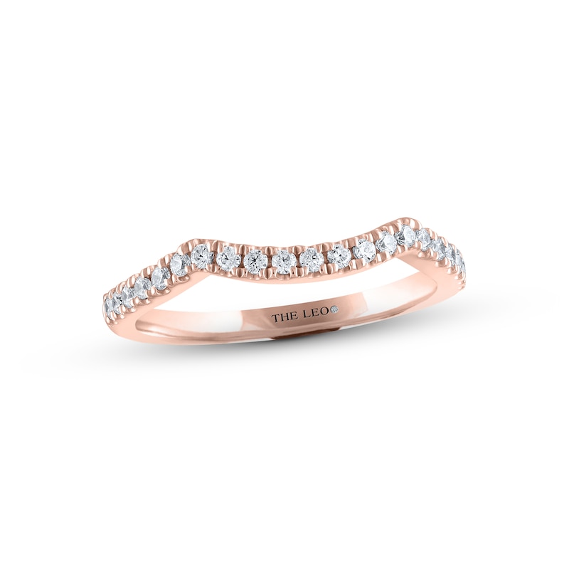 THE LEO Diamond Wedding Band 1/5 ct tw Round-cut Rose Gold Plated