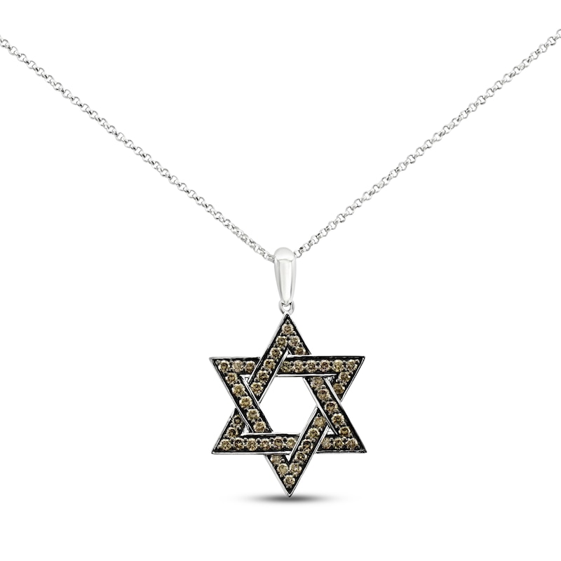 Le Vian Star of David Necklace 3/4 ct tw Diamonds Vanilla Gold Plated 18"