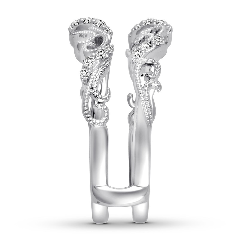 Diamond Enhancer Ring 1/5 ct tw Round-cut White Gold Plated