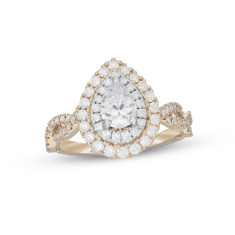 Neil Lane Diamond Engagement Ring 1-1/2 ct tw Two-Tone Gold Plated