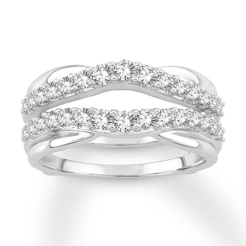 Diamond Enhancer Ring 3/4 ct tw Round-cut White Gold Plated