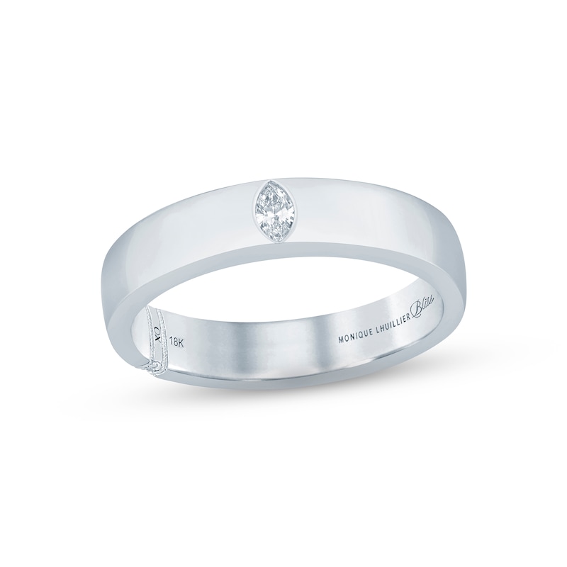 Monique Lhuillier Bliss Diamond Anniversary Band 1/10 ct tw Marquise & Round-cut White Gold Plated