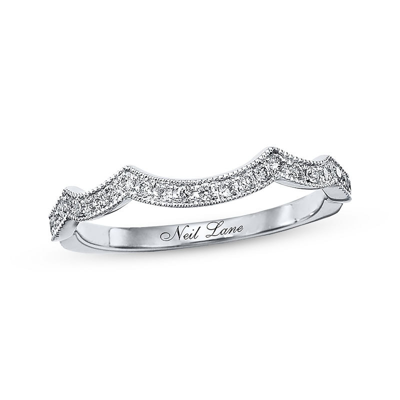 Neil Lane Wedding Band 1/5 ct tw Round-cut Diamonds White Gold Plated - Size 4