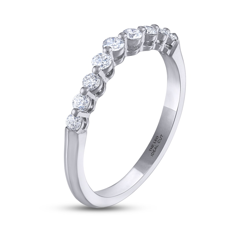 THE LEO Ideal Cut Diamond Wedding Band 1/3 ct tw Round-cut White Gold Plated