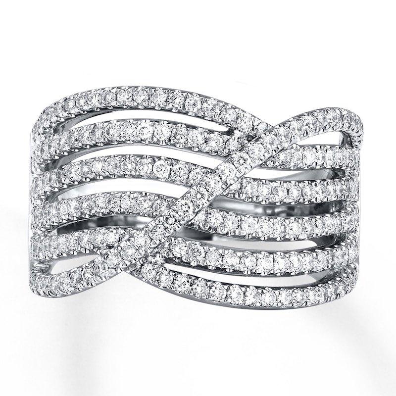 Diamond Ring 1 ct tw Round-cut White Gold Plated