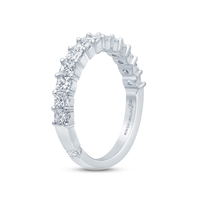 Monique Lhuillier Bliss Diamond Anniversary Band 1-1/8 ct tw Princess & Round-cut cut White Gold Plated