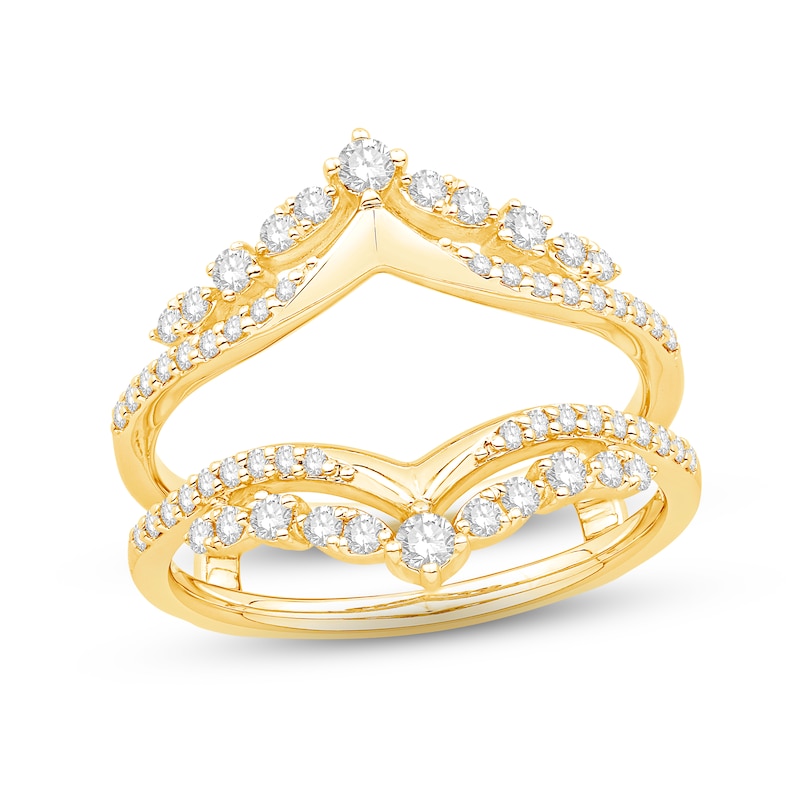 Diamond Enhancer Ring 1/2 ct tw Round-cut Yellow Gold Plated