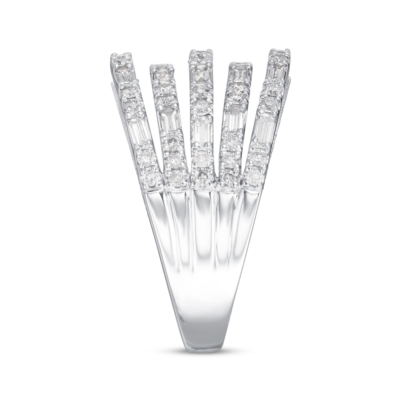 Neil Lane Diamond Ring 1 ct tw Round & Baguette-cut White Gold Plated