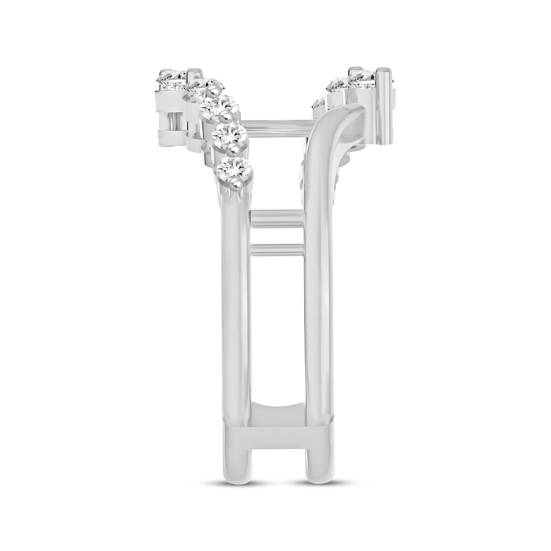 Diamond Asymmetric Chevron Enhancer Ring 1/2 ct tw White Gold Plated