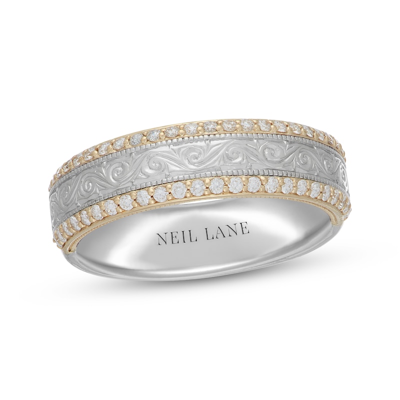 Neil Lane Men's Diamond Wedding Band 3/8 ct tw Round-Cut Two-Tone Gold Plated