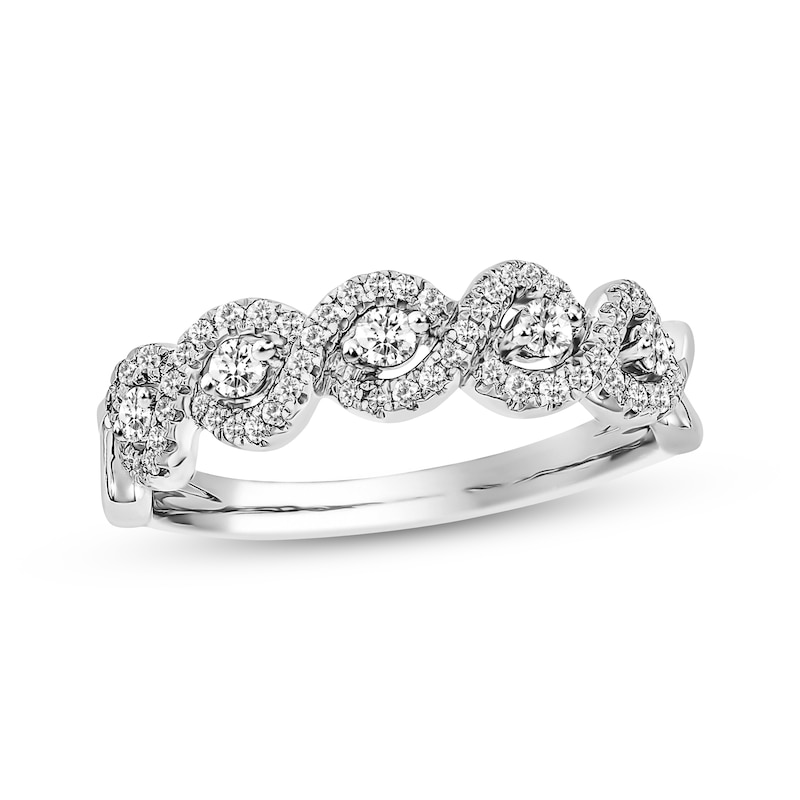 Diamond Anniversary Band 1/3 ct tw Round-cut White Gold Plated