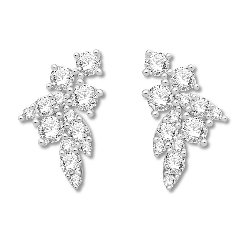 Diamond Earrings 1 ct tw Round-cut White Gold Plated