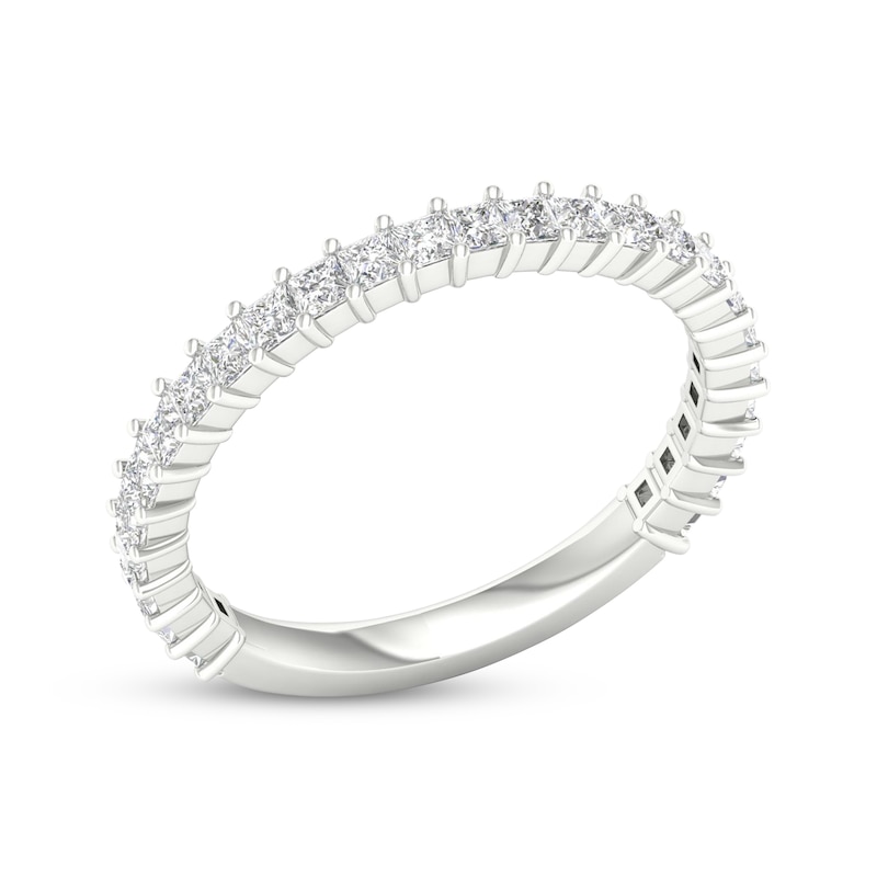 Princess-Cut Diamond Wedding Band 3/4 ct tw White Gold Plated