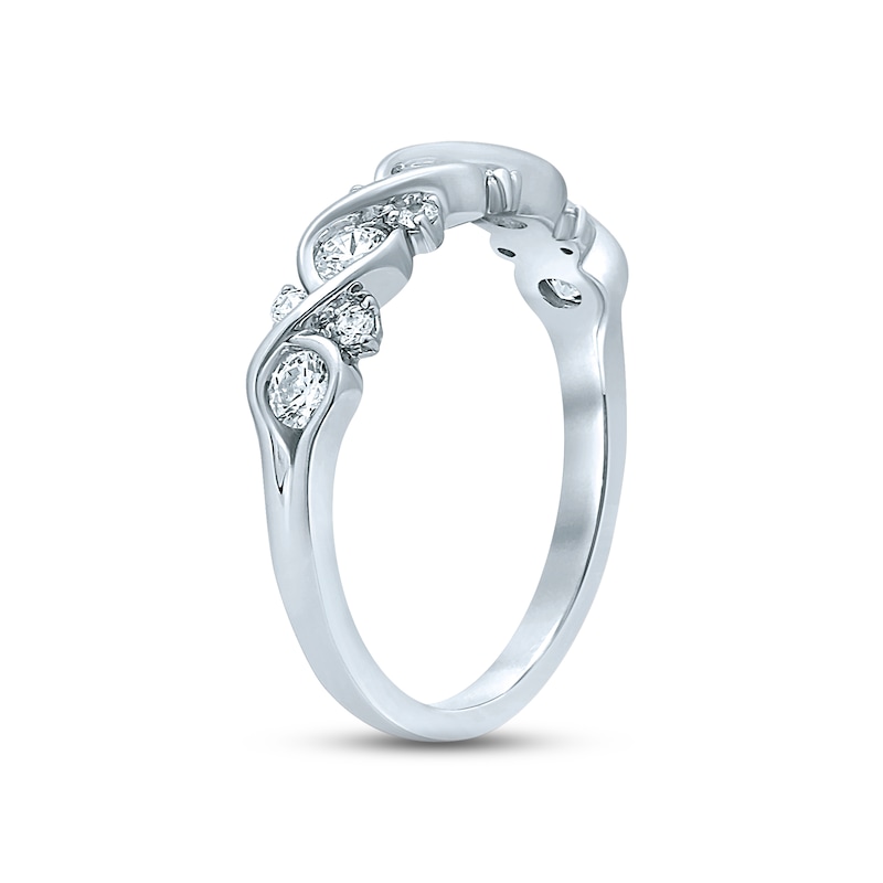 Diamond Anniversary Ring 1/2 ct tw Round-cut White Gold Plated