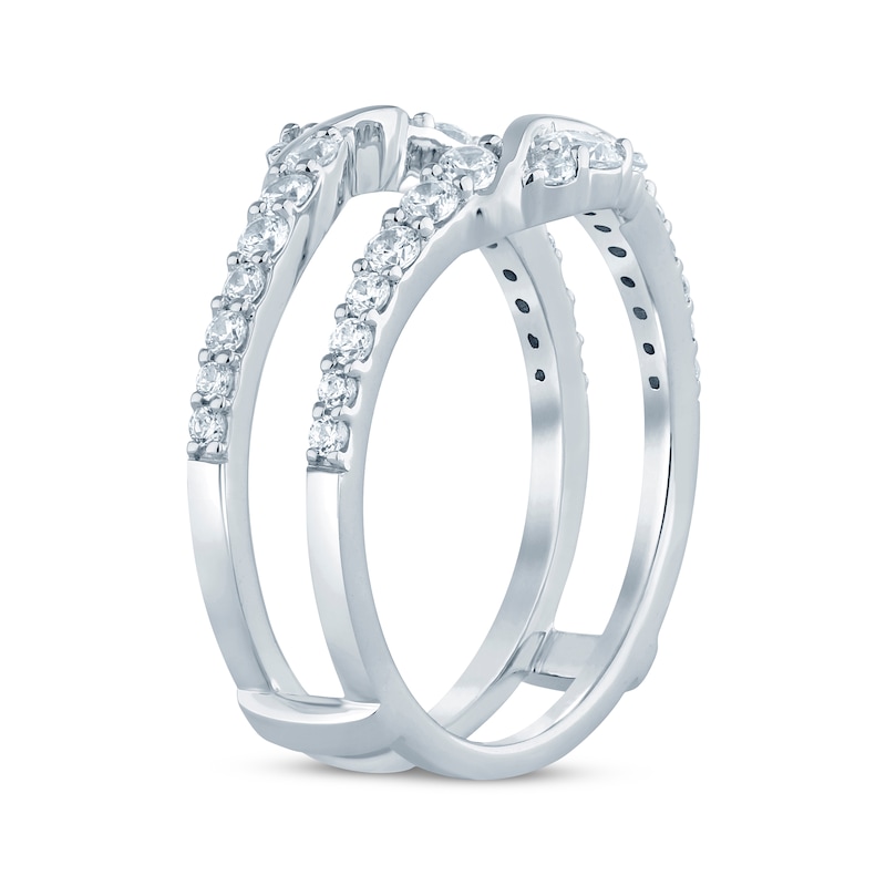 Diamond Enhancer Ring 3/4 ct tw White Gold Plated