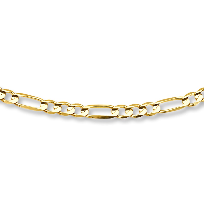 Solid Figaro Necklace Yellow Gold Plated 24"