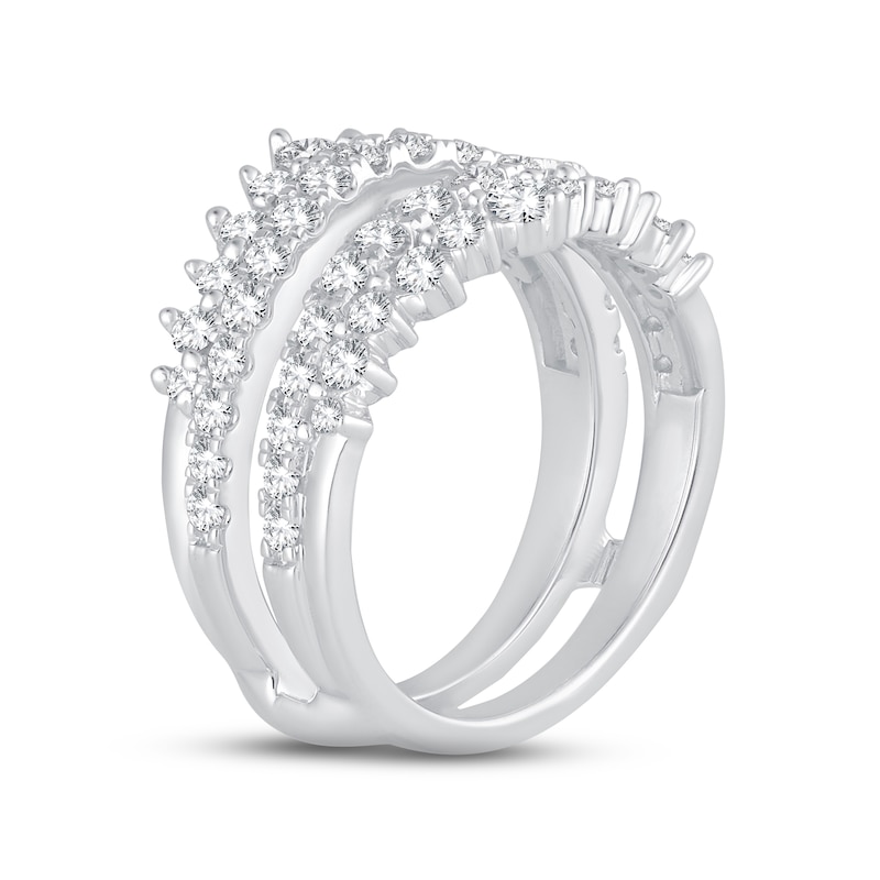 Diamond Enhancer Ring 1-1/4 ct tw Round-cut White Gold Plated