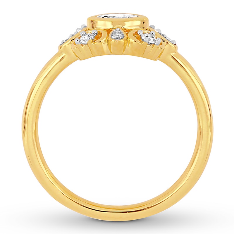 Diamond Fashion Ring 1/4 Carat tw Yellow Gold Plated