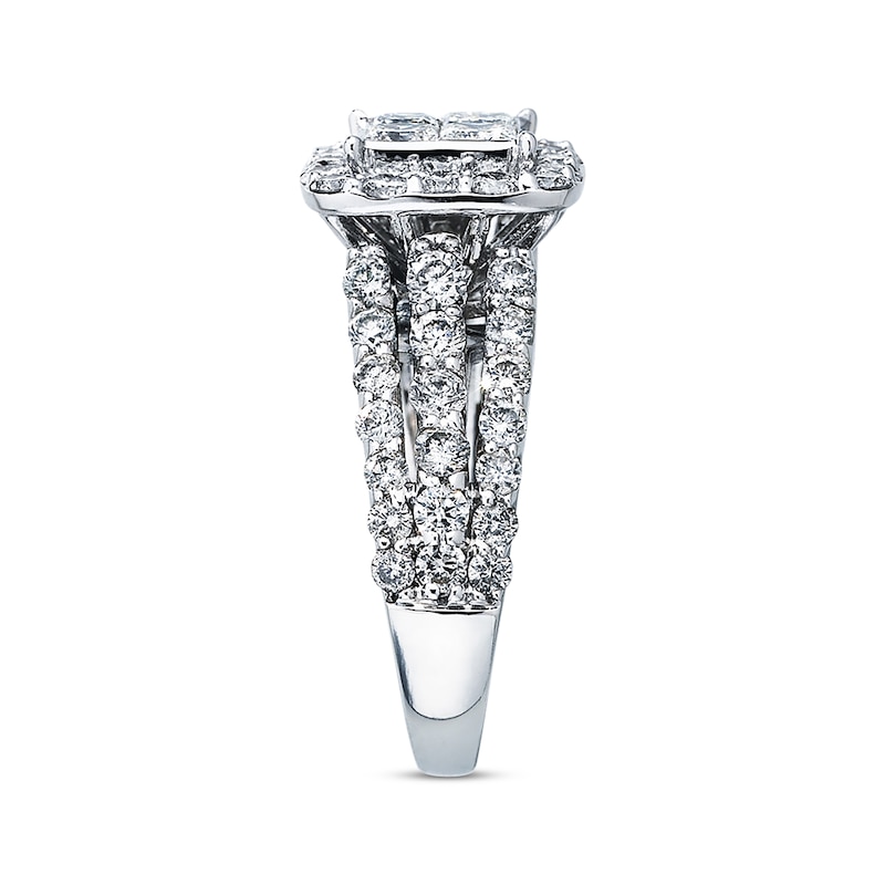 Ring 3 ct tw Diamonds White Gold Plated
