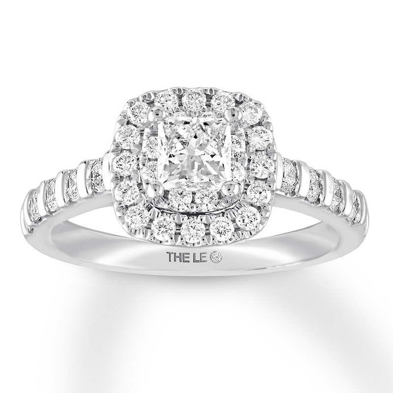 THE LEO Diamond Engagement Ring 1 ct tw Princess & Round-cut White Gold Plated