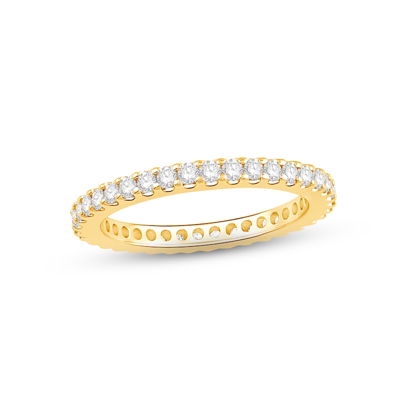 Diamond Eternity Ring 1/2 ct tw Round-cut Yellow Gold Plated