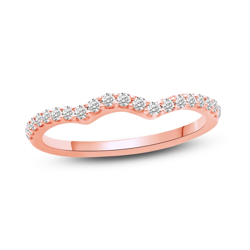 Diamond Wedding Band 1/2 ct tw Round-cut Rose Gold Plated