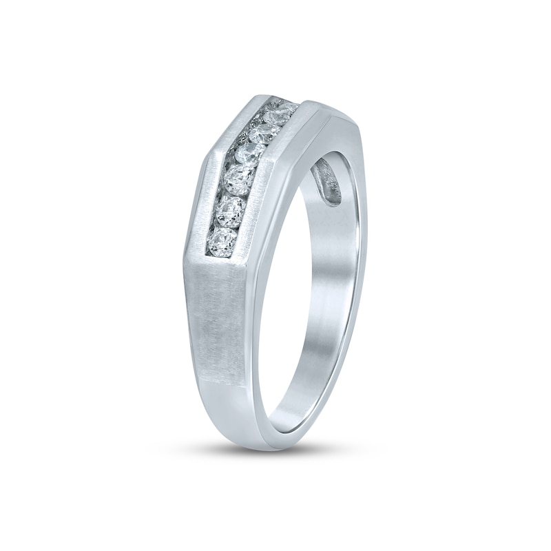 Men's Diamond Wedding Band 1/2 ct tw Round-cut White Gold Plated