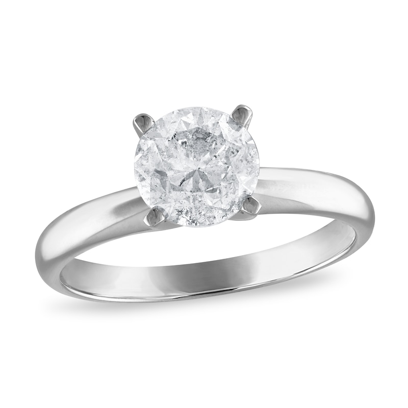 Diamond Solitaire Engagement Ring 1-1/2 ct tw Round-cut White Gold Plated