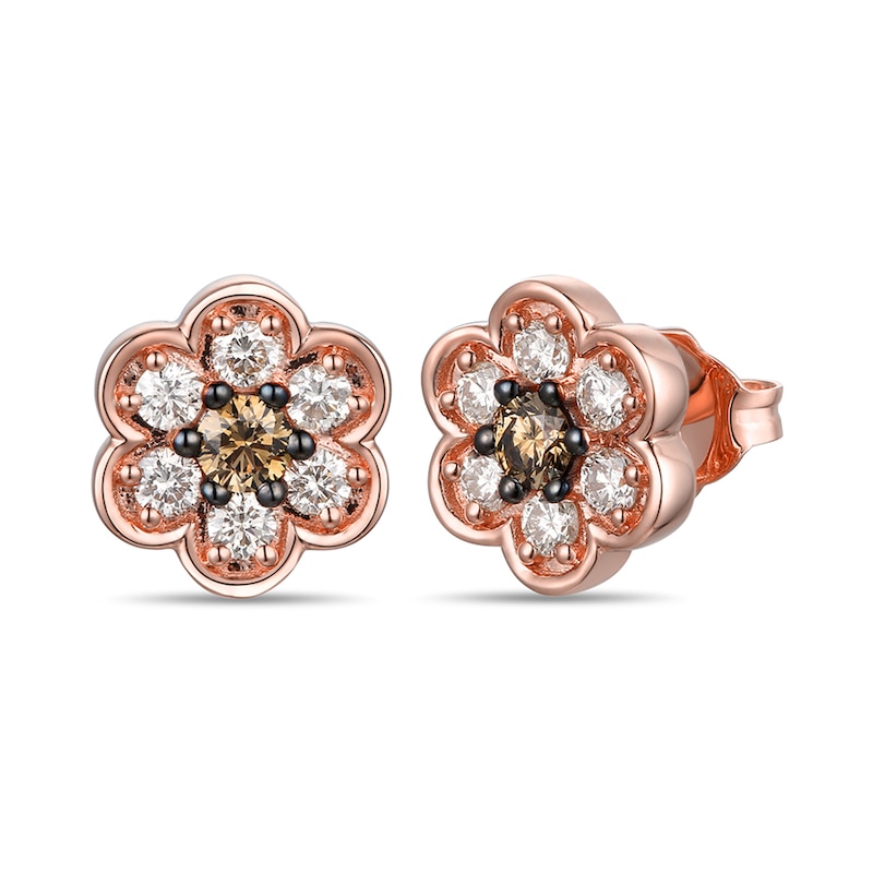 Le Vian Diamond Earrings 1/2 ct tw Strawberry Gold Plated