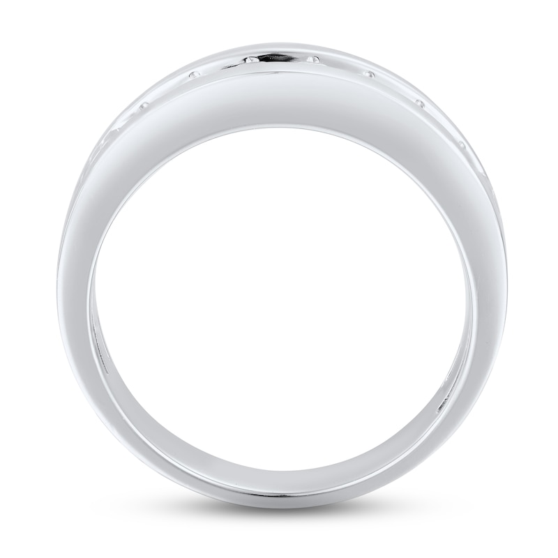 Men's Diamond Wedding Band 1/2 ct tw Round-cut White Gold Plated