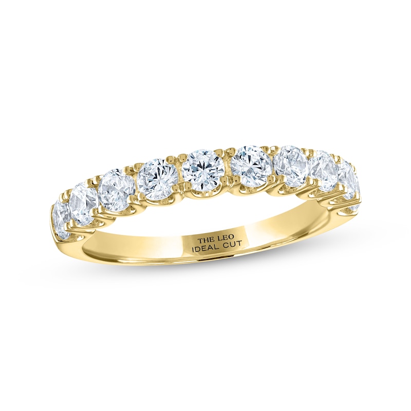 THE LEO Ideal Cut Diamond Anniversary Band 1 ct tw Yellow Gold Plated