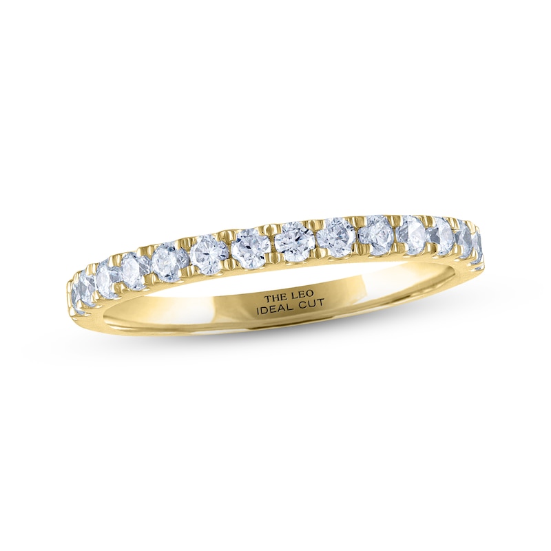 THE LEO Ideal Cut Diamond Anniversary Band 1/2 ct tw Yellow Gold Plated