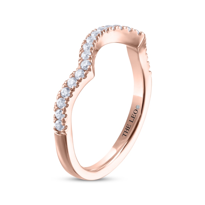 THE LEO Diamond Contoured Wedding Band 1/4 ct tw Rose Gold Plated