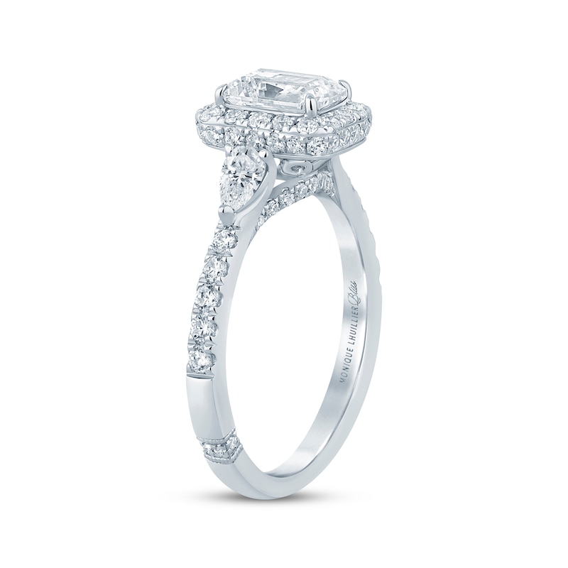 Monique Lhuillier Bliss Emerald-Cut Diamond Engagement Ring 1-7/8 ct tw White Gold Plated