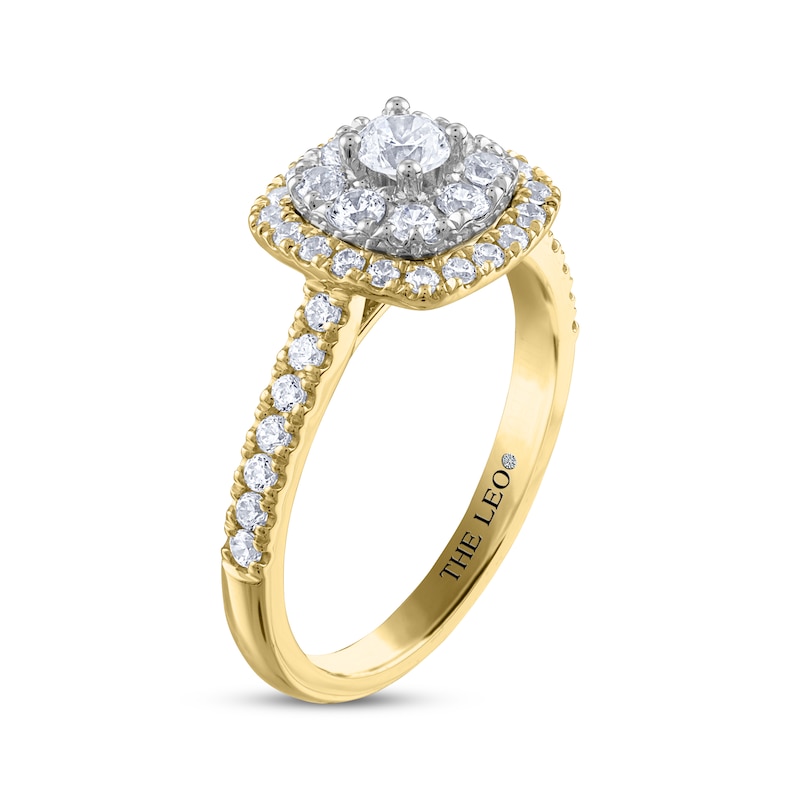 THE LEO Diamond Round-Cut Engagement Ring 3/4 ct tw Two-Tone Gold Plated