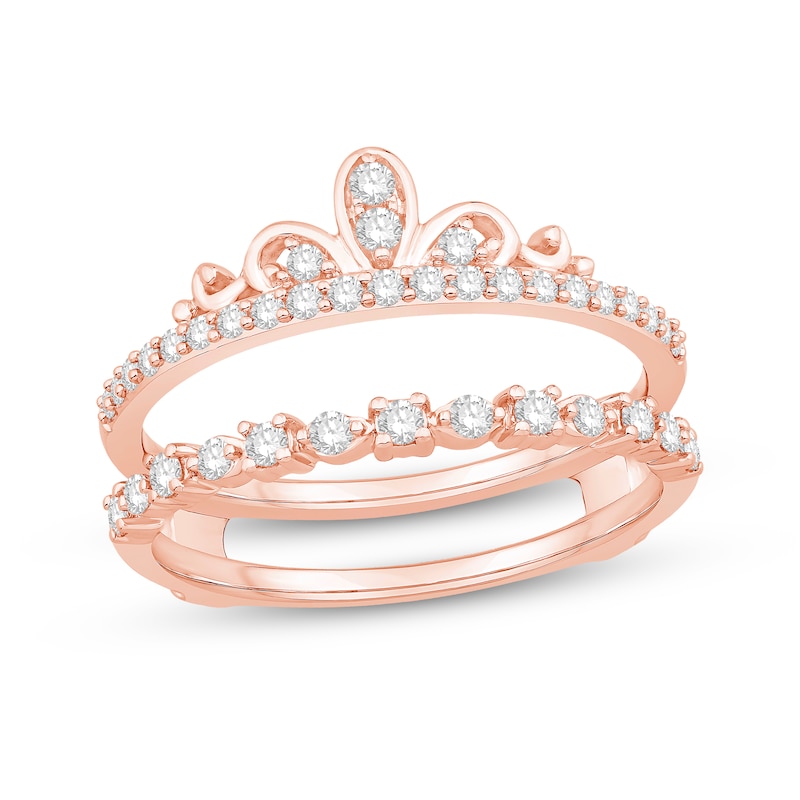 Diamond Tiara Enhancer Ring 3/8 ct tw Rose Gold Plated