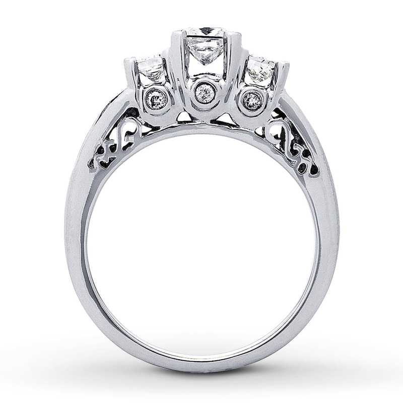 Diamond Ring 1 ct tw White Gold Plated