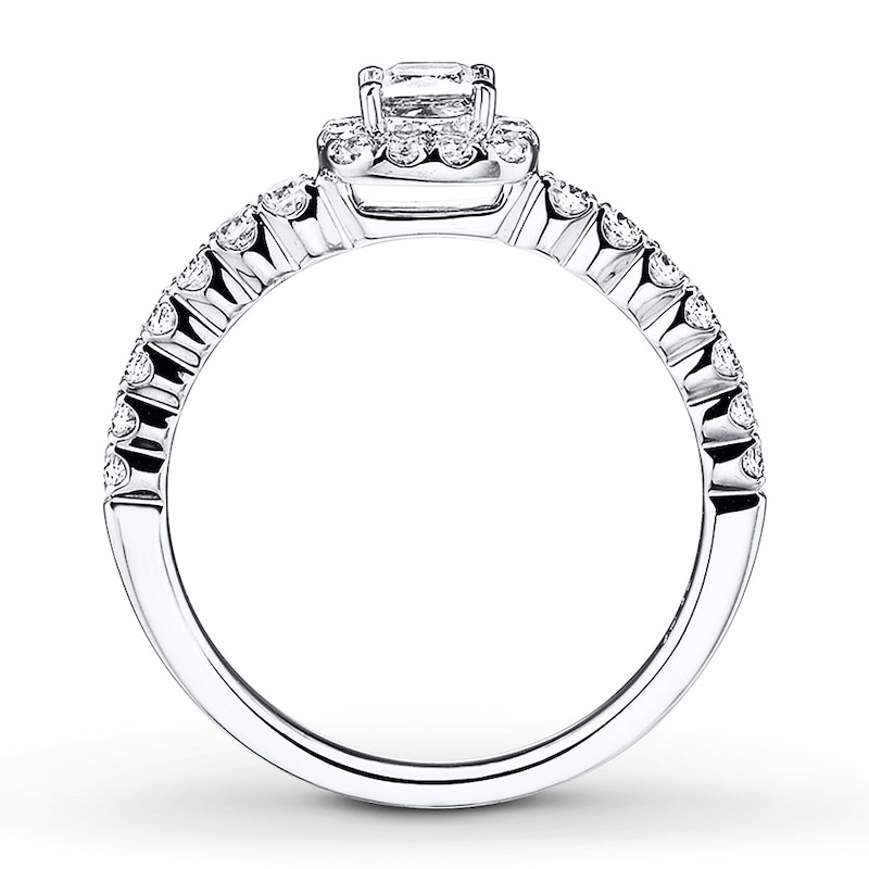 Diamond Engagement Ring 5/8 ct tw Round-cut White Gold Plated
